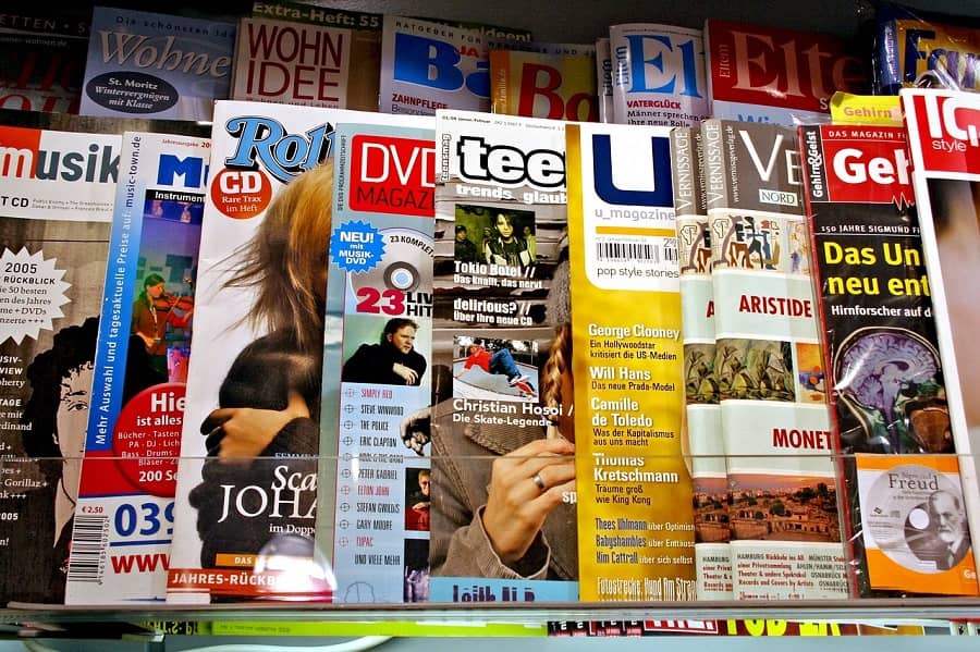 Glossy magazines